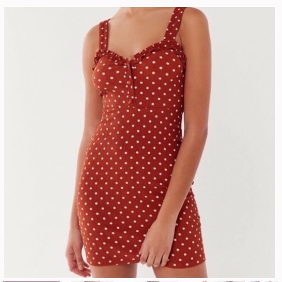 Urban Outfitters Dresses & Skirts - UO Vivienne Mini Dress Ruffle Trim Polka Dot Large
